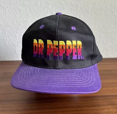 Vintage Dr Pepper Snapback Hat Cap Black Classic Soda Pop 80’s 90’s NWOT • $19.99