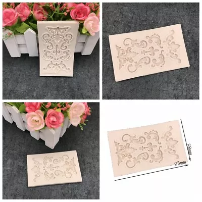 £4.68 • Buy Vintage Relief Lace Baroque Silicone Fondant Mould Craft Border Mold Cake Decor