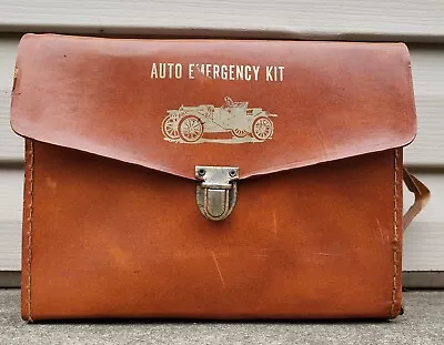 Vintage Auto Emergency Kit + Contents! Car Automobile Advertising Sign Gas Oil • $79.95