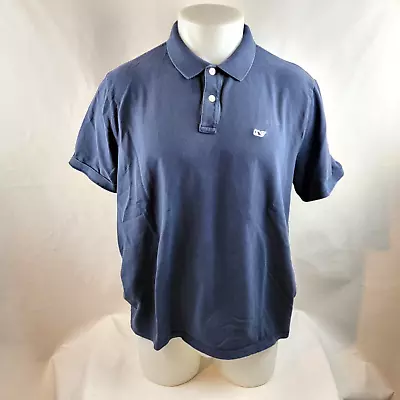 Vineyard Vines Shirt Mens Large Blue Polo Stretch Navy Casual Preppy Nautical • $14.93