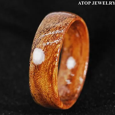 8/6mm Gorgeous Hawaiian Koa Wood Domed Ring Men Wedding Band ATOP Jewelry • $13.59