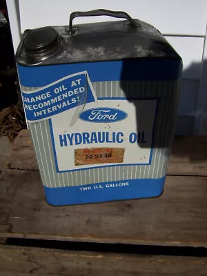 Vtg 60s 2 Gallon Ford Tractor Hydraulic Oil Can Ford Motor Company Farm Tin Sign • $25