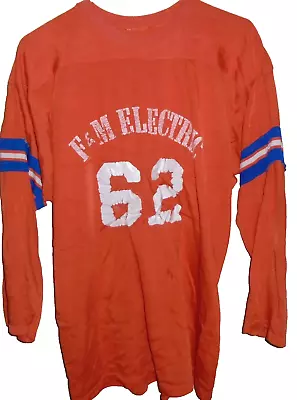 Vintage Men’s Durene Jersey Shirt Size XL Orange  60s 70s Football • $27