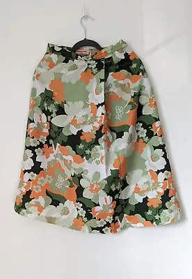£5 • Buy Arrogant Cat Groovy 60s Patterned Asymmetric Skirt Size S (26 )