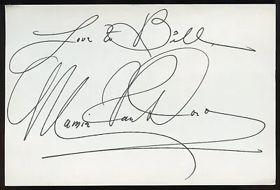 Mamie Van Doren Signed Autograph 4x6 Cut American Actress Singer And Sex Symbol • $18