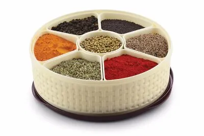 Plastic Woven Masala Dabba Box - 7 Sections 1000ml Assorted Color Pack Of 1 US • $24.65