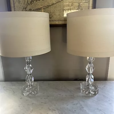 Set Of Two Restoration Hardware Crystal Lamps Shades Not Included • $130