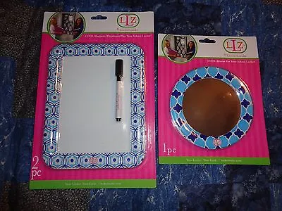 Locker Lookz Aqua/teal/blue Magnetic Bundle Dry Erase Board & Mirror • $17.95