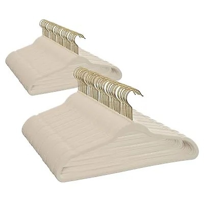 Non-Slip Velvet Clothes Hangers 100 Pack Beige Space Saving • $31.31