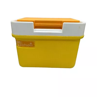 Thermos Lil SunPacker Cooler Ice Chest Lunchbox Yellow Orange Model 7710 Vintage • $14.95