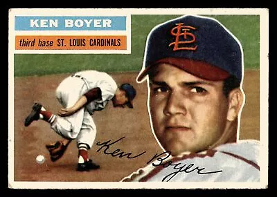 1956 Topps #14a Ken Boyer White Back • $6