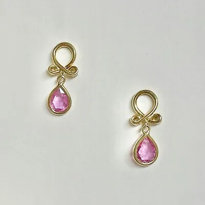 $1999 • Buy Temple St. Clair 18K Yellow Gold Loop Drop Earrings With Pink Sapphire — $3,900