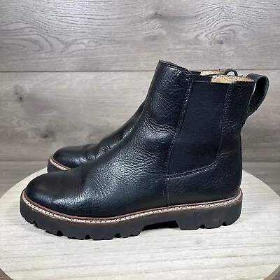 Madewell The Citywalk Lugsole Chelsea Boot Black Leather NA852 Womens Size 7 • $49.99