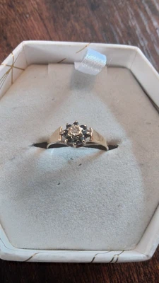 £95 • Buy 9ct Yellow Gold Blue Sapphires And Diamond Cluster Flower Ring Size N 