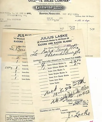 Gillette Safety Razor Vintage Documents • $7.50