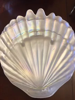 Large Glass Clamshell  Centerpiece Dish  Platter TURKEY 15” • $24.99