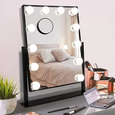 Hollywood Makeup Vanity Mirror With Lights 12 Dimmable LED Bulbs Touch Control • £42.99