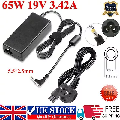 19V 3.42A AC Adapter For Toshiba R33030 N17908 V85 Netbook 5.5/2.5mm Charger F • £10.99