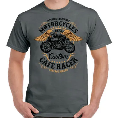 Cafe Racer T-Shirt Mens Biker Motorbike Motorcycle Enthusiast Custom Bike Top • £11.94