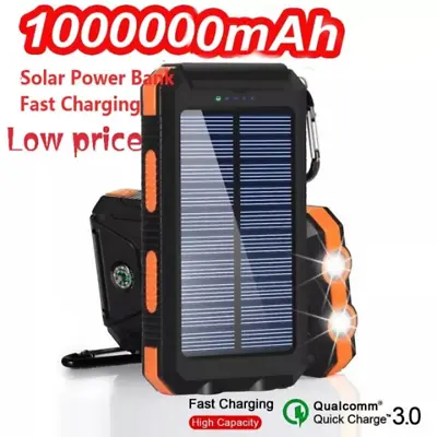 $27.15 • Buy 1000000mAh Portable Solar Panel USB LED External Battery Power Bank Pack Charger