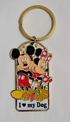 Ealt Disney World Mickey Minnie And Pluto Key Chain  I Love My Dog  • $8.77
