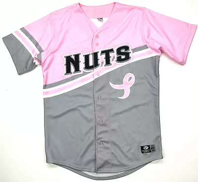 Modesto Nuts Breast Cancer Awareness Baseball Jersey 46 MiLB • $149.99