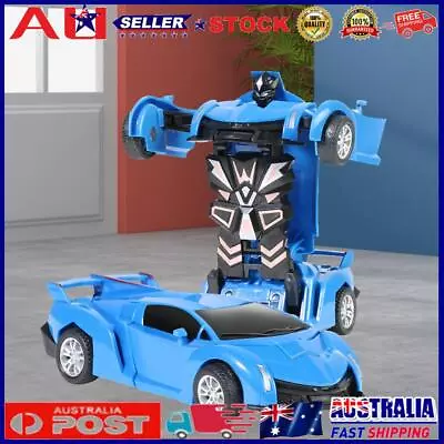 2 In 1 Mini Car Toys One-key Deformation Robot Car Toy Boys Gift (B Blue) • $9.37