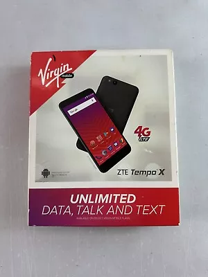 New ZTE Tempo X 4G LTE Virgin Mobile With 8GB Memory Prepaid Cell Phone Black • $35