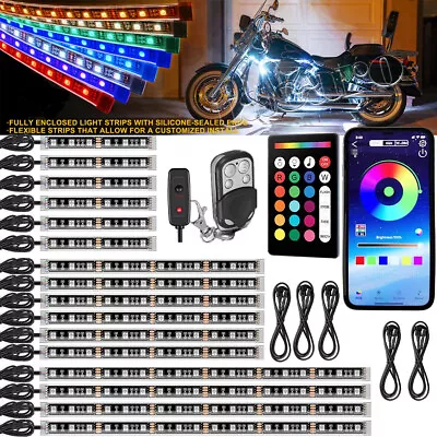 16pc RGB Motorcycle LED Neon Under Glow Lighting Kit For Harley Davidson Music • $63.88