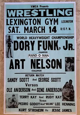 Mid-Atlantic Wrestling Poster Dory Funk Jr Vs Art Nelson  NWA Title Match  • $15.49