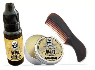 £8.95 • Buy Moustache Wax & Beard Oil & Pocket Beard Comb Styling Mens Grooming Kit