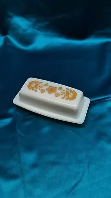 VINTAGE Pyrex BUTTERFLY GOLD Covered Butter Dish With Lid • $12.99