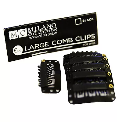 Milano 6 Piece Deluxe Snap Comb Set For Wigs Or Hair Extensions In Black • $5.25