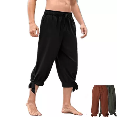 Medieval Pants For Men Viking Pirate Pants Horseman Breeches Halloween Pants • $22.99
