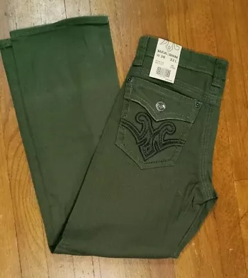 Men’s Distressed Mek Denim  Milton T2 Straight Green Jeans Size 30x32 • $25.99