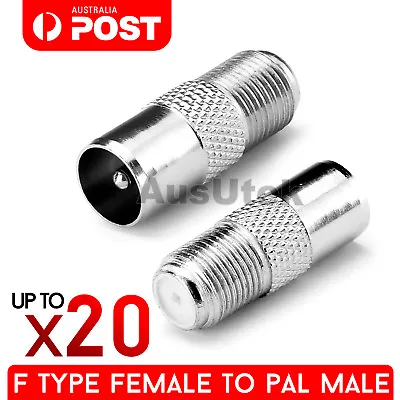 F Type Female Plug To PAL Male Socket Coaxial TV Antenna Cable Connector Adapter • $10.45