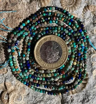 £9.25 • Buy Chrysocolla - Semi Precious Gemstone Beads 40cm Strand - 2mm Jewellery Making