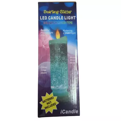 £9.99 • Buy Colour Changing Flickering Flameless Glitter 3 LED Christmas Candle Swirl NEW