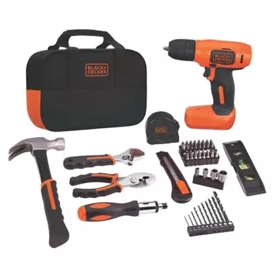 BLACK+DECKER 8-Volt MAX* Drill Project Kit BDCD8PK Equipped With A Suitcase USA • $58.65
