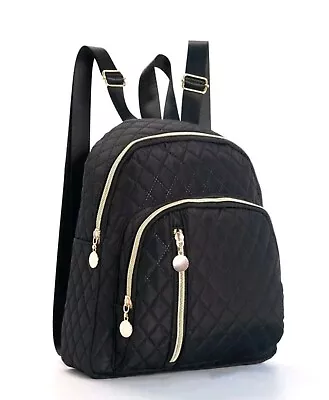 Quilted Pattern Classic Backpack School Bag For Graduate Teen Girls Freshman • £7.80