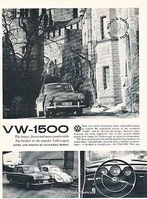 1962 VW-1500 Volkswagen Original Car Review Print Article J659 • $8.55