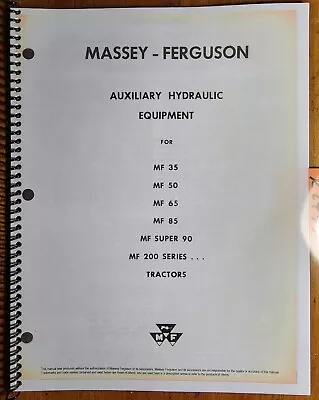 Massey Ferguson 35 50 65 85 Super 90 200 Tractor Hydraulic Manual 690 562 M1 '63 • $15.99
