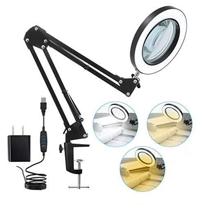 $44.84 • Buy LED Magnifying Lamp With Clamp - 10X Real Glass Lens