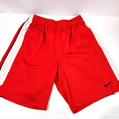 Nike Basketball Shorts Size L Mens Long Red Pockets Drawstring Y2K Elastic Waist • $19.90