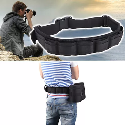 Adjustable Camera Waist Belt Sling Hang Lens Bag Case Pouch Holder Pack Strap  • £17.99