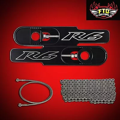 2017 Yamaha YZF-R6 Billet Bolt On Swingarm Extensions 525 Chain & Brake Line • $274.89