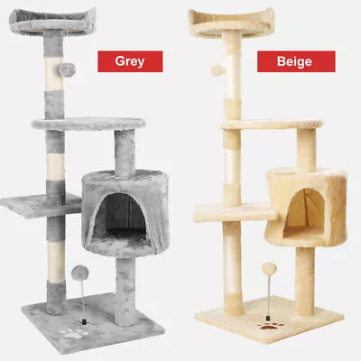 116cm Large Cat Tree Scratching Post Scratcher Tower Condo House Cat Bed AU • $50.99