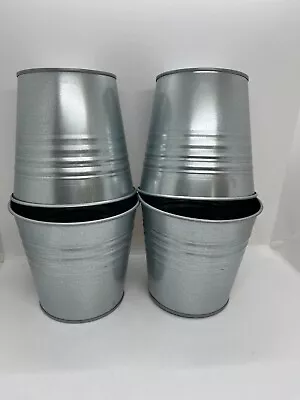 Ikea Socker Galvanized Metal Bucket Plant Pot Inside Approx 4  Outside Approx 5  • $22.13