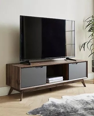 Walnut TV Storage Entertainment Unit Furniture Television Stand • £125