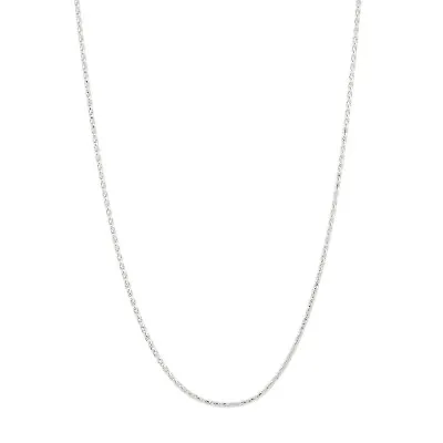 0.85mm Diamond Cut Round Wheat Chain Necklace Real 14k White Gold • $145.99